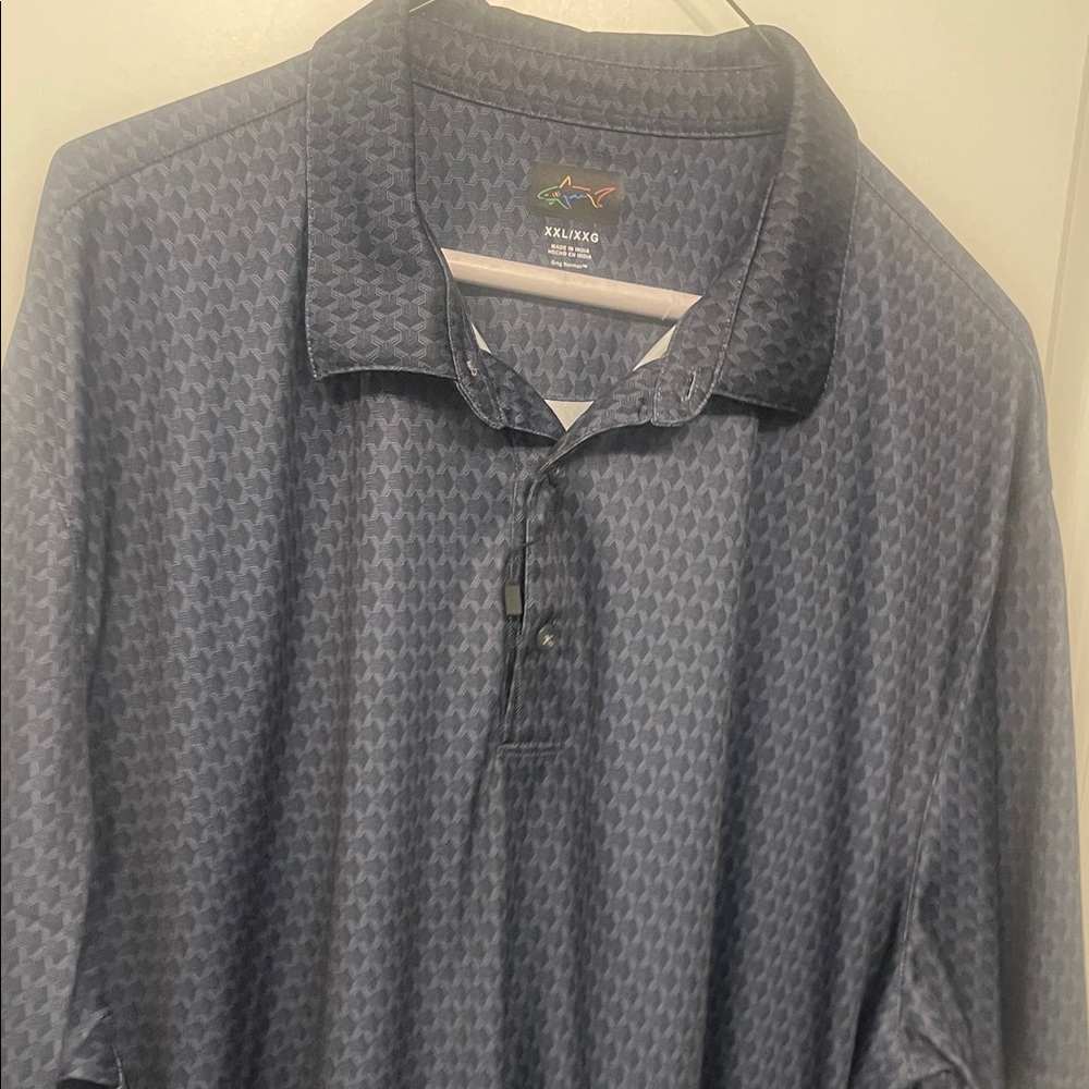 Greg Norman Collection Geometric Polo Shirt Navy